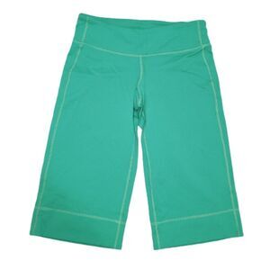 Lululemon vintage clam digger yoga knee length biker align shorts green size 4